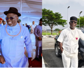 L-R, Delta State Governor, Sheriff Oborevwori and Hon. Gibon Akporehe