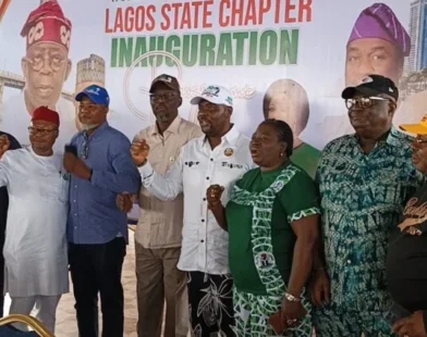Working People United leaders and members during the inauguration of the group’s Lagos chapter.