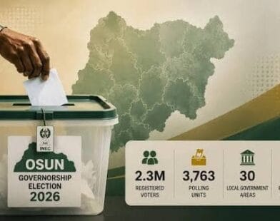 Officials collate results from the Osun governorship election