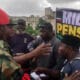 Military veterans protest over pension adjustments at Defence Ministry in Abuja