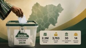 Voters prepare to participate in the 2026 Osun governorship election