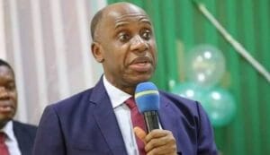 Rotimi Amaechi and Omoyele Sowore during a heated political exchange