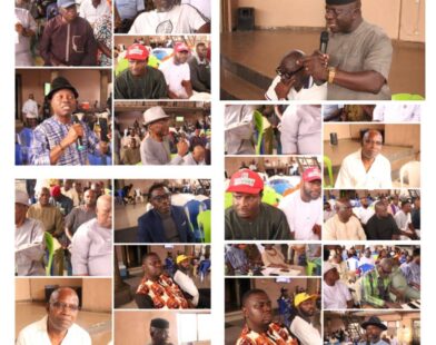 Uvwie political stakeholders at a unity meeting in Ekpan