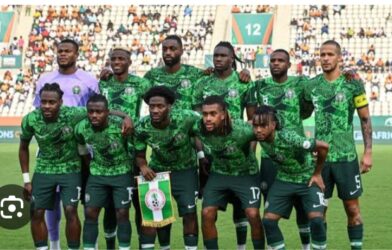 Super Eagles players during a Nigeria football match