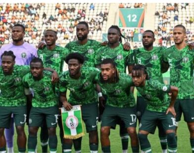 Super Eagles players during a Nigeria football match