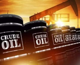 Oil tankers and facilities as crude oil prices rise amid Iran-US tensions.