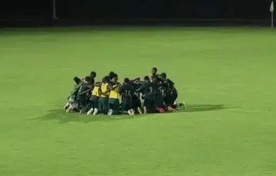 Nigeria Flamingos celebrate their 4-2 victory over Ghana