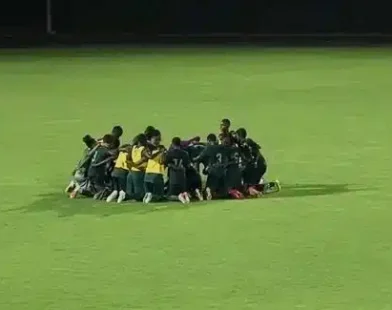 Nigeria Flamingos celebrate after beating Ghana 4-2 in the WAFU B U17 Girls Cup