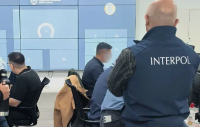 INTERPOL officials during an international counter-terrorism operation