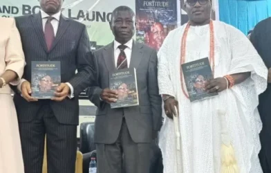 Outgoing LASU Vice-Chancellor Ibiyemi Olatunji-Bello addresses her successor