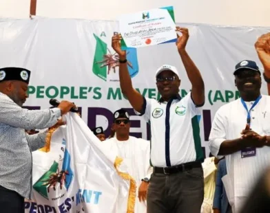 Seyi Makinde at an APM presidential campaign event ahead of the 2027 election
