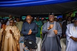 Seyi Makinde speaks during APM campaign office commissioning in Abuja