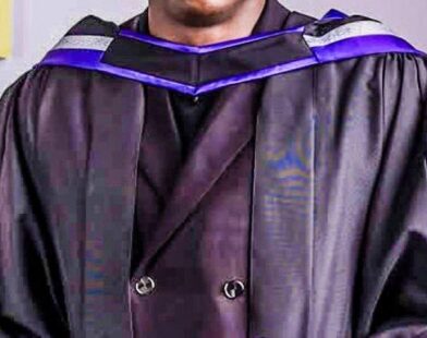 Taiwo Awoniyi celebrates his postgraduate diploma graduation
