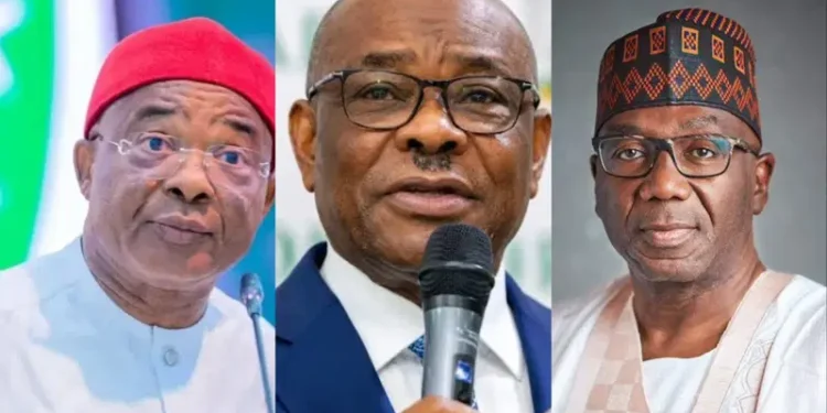 Nyesom Wike and Hope Uzodinma amid Rainbow Coalition dispute