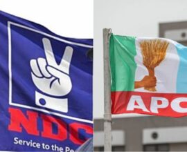 NDC and APC party flags