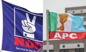 NDC and APC party flags