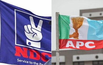 NDC and APC party flags