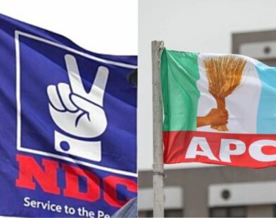 NDC and APC party flags
