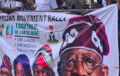 Azerbaijan Movement supporters during APC mobilisation in Lagos ahead of 2027 elections