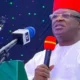 Works Minister Dave Umahi discusses pedestrian bridges and road access with NANS representatives