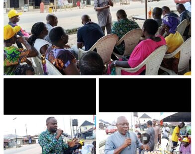 APC members and leaders at a grassroots mobilisation meeting in Okwuowori, Amukpe, Delta State