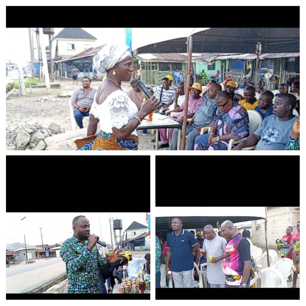 APC members and leaders at a grassroots mobilisation meeting in Okwuowori, Amukpe, Delta State