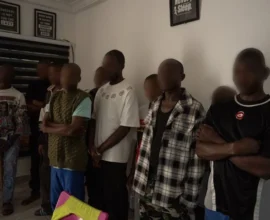 Suspects and rescued individuals linked to Ghana cybercrime centre operation