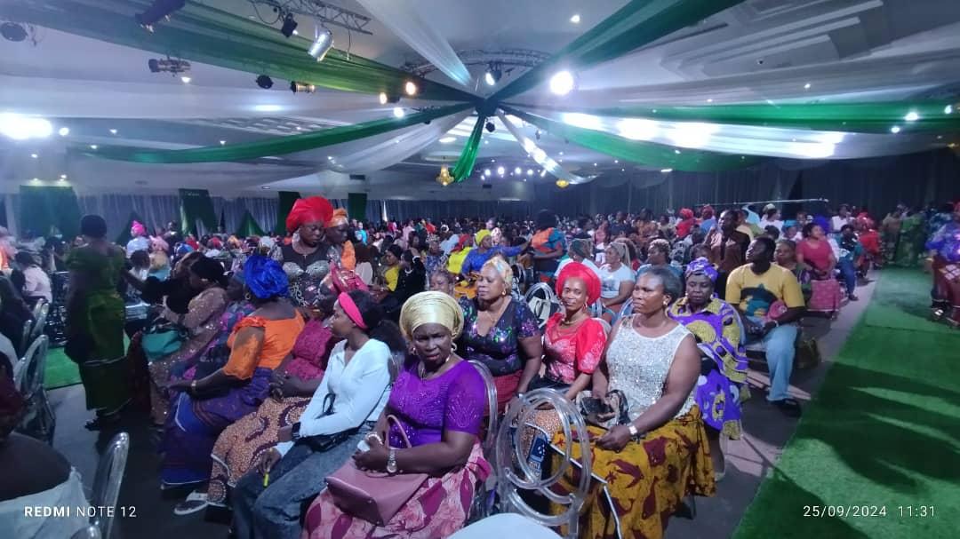 Women leaders at a political gathering in Ugborikoko, Uvwie, Delta State, ahead of a proposed solidarity march.