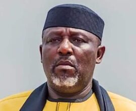 Former Imo State Governor Rochas Okorocha amid reports of his arrest in Abuja.