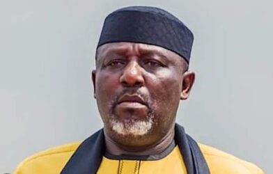 Former Imo State Governor Rochas Okorocha amid reports of his arrest in Abuja.