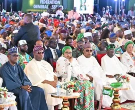 President Bola Tinubu at the inauguration of the APC Presidential Campaign Council in Abuja.