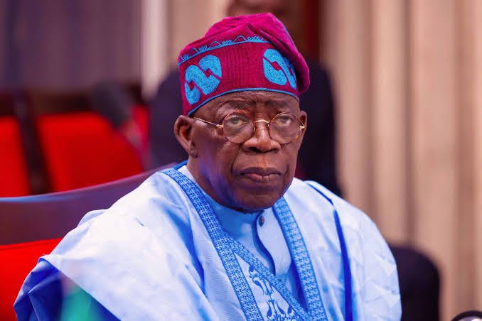 President Bola Ahmed Tinubu in a photograph accompanying an opinion article on his 2027 campaign strategy.