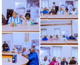 Uvwie Consultative Forum leaders during a courtesy visit to Delta State Governor Sheriff Oborevwori in Osubi.